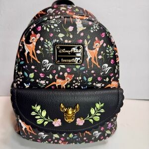 NWT Loungefly Disney Parks Bambi Forest Friends Mini Backpack.